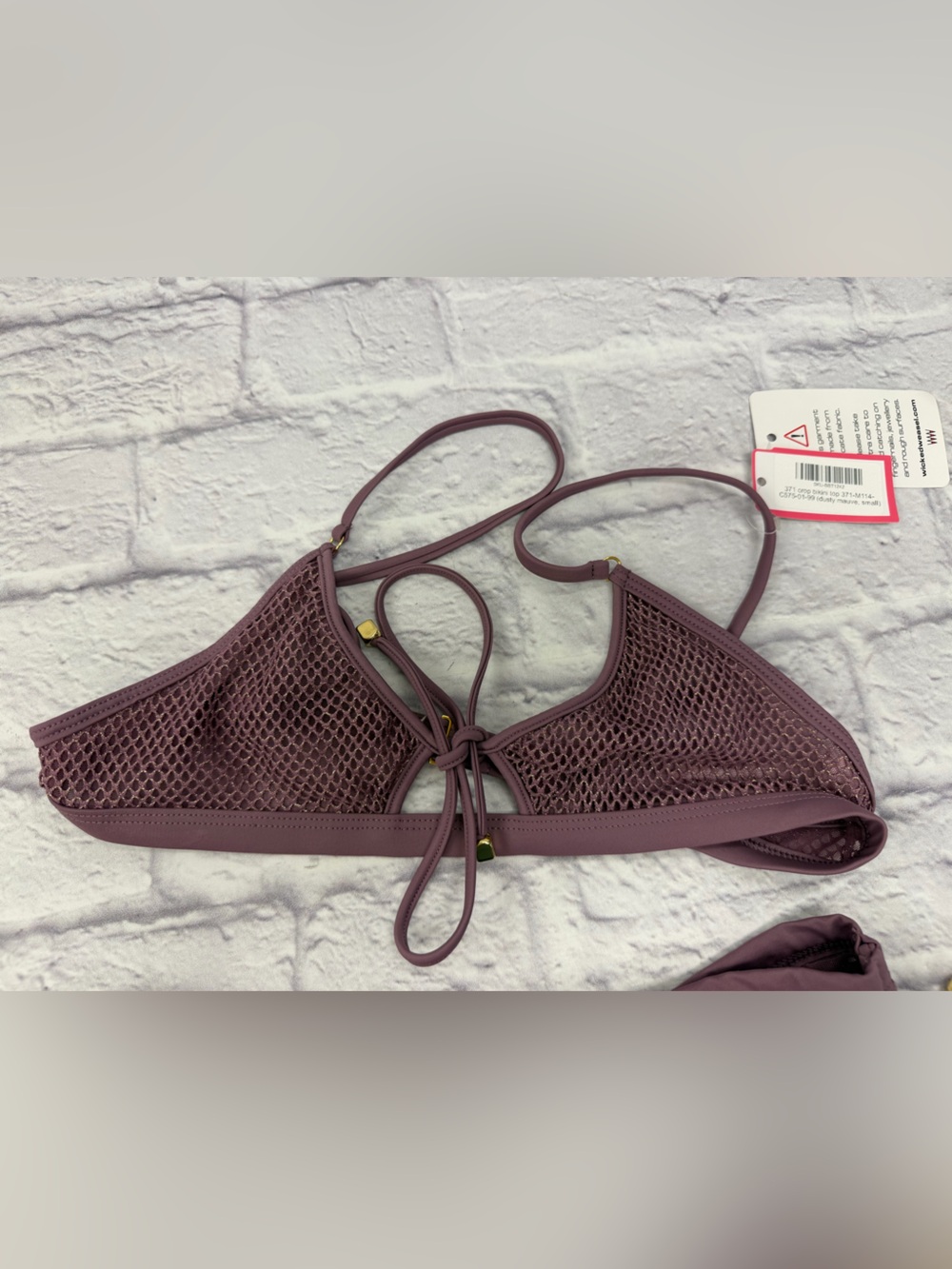Wicked Weasel RARE Retired Dirty Mauve Crop Bikini Top Cheeky Bottom NWT's Sz S - Picture 12 of 16